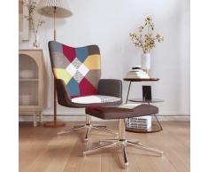 "vidaXL Relaxsessel mit Hocker Patchwork Stoff"