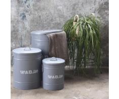 "LABEL51 Wäschebehälter 26x26x33 cm S Antik-Grau"