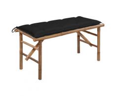"vidaXL Klappbare Gartenbank mit Auflage 118 cm Bambus"