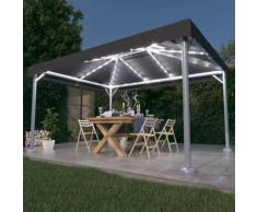 "vidaXL Pavillon mit LED-Lichterkette 400x300 cm Anthrazit Aluminium"