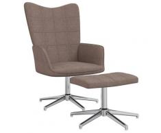 "vidaXL Relaxsessel mit Hocker Taupe Stoff"