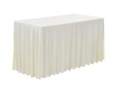 "vidaXL 2 Stück Tischdecken mit Rand Stretch Creme 183 x 76 x 74 cm"