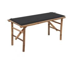 "vidaXL Klappbare Gartenbank mit Auflage 118 cm Bambus"