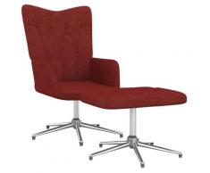 "vidaXL Relaxsessel mit Hocker Weinrot Stoff"