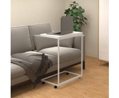 "vidaXL Beistelltisch mit Rollen Weiß 55x35x70 cm Holzwerkstoff"