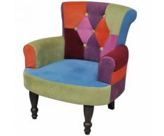 "vidaXL Französischer Sessel mit Patchwork-Design Stoff"