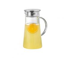 Esmeyer Glaskaraffe mit Deckel aus Edelstahl im Geschenkkarton, Borosilikatglas (1,7L)