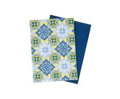 LIVARNO home Geschirrtuch 50x70cm 2 Stück (blau/gemustert)