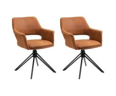 byLIVING Stuhl Estelle 2er-Set, drehbar (Vintage Stoff braun)