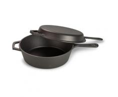 ECHTWERK 2 in 1 Set - Topf Pfanne Gusseisen (schwarz)