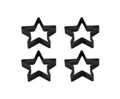 ECHTWERK gedeckter Tisch aus Edelstahl (4tlg, schwarz, Serviettenringe "Stern" aus Ed)