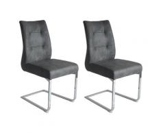 byLIVING Stuhl Marlen 2er Set (Vintage Stoff anthrazit)