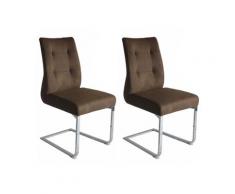 byLIVING Stuhl Marlen 2er Set (Vintage Stoff dunkelbraun)