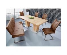 Reality Esszimmer Set Hamburg / Trieste (Tisch: wotaneiche, Stühle: vintage dunkel, 6-teilig)