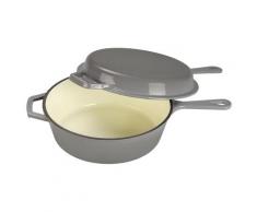 ECHTWERK Gusseisen 2 in 1 Set Topf Pfanne (dunkelgrau)