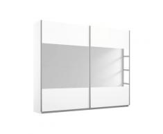 rauch ORANGE Quadra Schwebetürenschrank mit Spiegelelementen (Basic-Ausstattung, Korpus Weiß, Breite 181cm/Höhe 210cm)