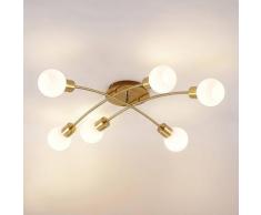 Lindby Agmar LED-Deckenleuchte, messing, 6-fl.