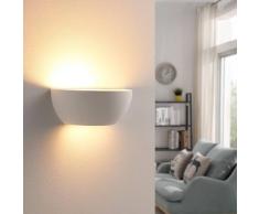 Lindby Jimmy LED-Wandfluter, Gips, weiß, halbrund
