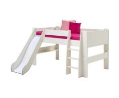 Steens For Kids 617 Spielbett Massiv 50 weiss inkl. Rutsche