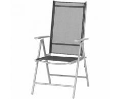 Klappsessel 2er-Set Saturn, 105x56x67 cm, silber/schwarz