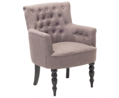 Sessel Taupe Polsterbezug Massivholz Dekorative Versteppung auf Rückenlehne stilvolle Beine Klassischer Stil