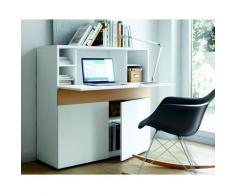 TemaHome Sekretär Focus H 109 x B 110 x T 42 cm / Weiss - Walnuss