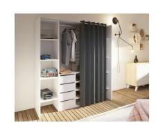 TemaHome »Tom 2.1« Kleiderschrank mit Vorhang Weiß Dunkelgrau