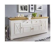3S Frankenmöbel »Country« Massivholz Sideboard l weiss WZ-0133 / B 209 x H 88 x T 42 cm