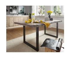 3S Frankenmöbel »Bern« Massivholz Esstisch Akazie grau TI-0481 / Akazie grau / 140x90 cm / schwarz