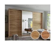 Forestales »Woodside« Schwebetürenschrank 3-türig Holz/Spiegel/Holz / Wildeiche