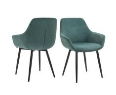 SalesFever »Steve« Armlehnstuhl 2er-Set grün 64x86x59 cm