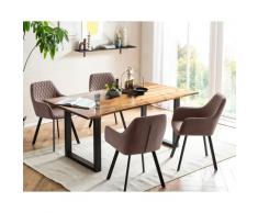 SalesFever »Lando-Cristobal« Esszimmergruppe Akazie braun Esstisch 160x85 cm
