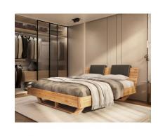 BlackWood »Dolce Vita I« Wildeiche Massivholzbett 160x200 cm / Wildeiche weiss / ohne Kissen