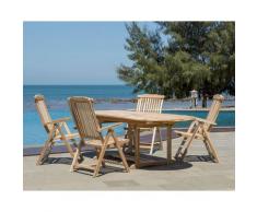 Möbilia »Milos« Sitzgruppe 5-teilig Teakholz