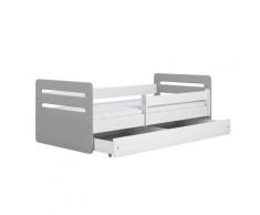 KocotKids »Tomi« Kinderbett in weiß/grau 80x160 cm / mit Bettschublade