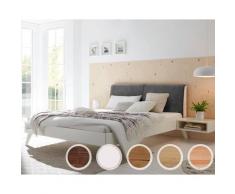 Hasena Pronto Massivholzbett Simone 160x200 cm / Kernbuche natur, geölt / 25 cm / 335 Pepe grey