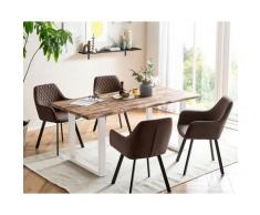 SalesFever »Wilson-Cristobal« Esszimmergruppe Akazie natur/weiß braun Esstisch 160x90 cm