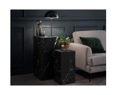 SalesFever »Callum« Beistelltisch 2er-Set schwarz in Marmoroptik