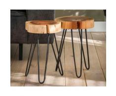 designline »Alf« Massivholz Beistelltisch 2er-Set