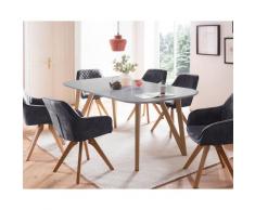 SalesFever »Aino-Mercur« Esszimmergruppe 5-teilig schwarz/grau Esstisch 180x90 cm