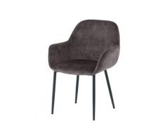 SIT »Lucy« Armlehnstuhl 2er-Set Samt dunkelgrau 60x84x57,5 cm