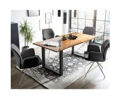 SalesFever »Lando-Amira« Esszimmergruppe Akazie dunkelgrau Esstisch 180x90 cm