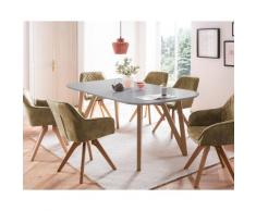 SalesFever »Aino-Mercur« Esszimmergruppe 5-teilig grün/grau Esstisch 180x90 cm