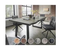 Massivholz »Thor« Akazie Baumkante-Tisch I 180x90 cm / 25mm / Akazie grau gesandstrahlt / Metall matt schwarz pulverbeschichtet