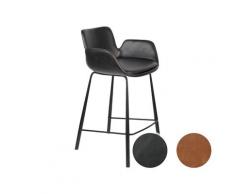 Zuiver »Brit« Barstuhl Kunstleder Kunstleder schwarz