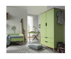 INFANSKIDS »Infanscolor« Kinderzimmer Kleiderschrank grün grün-Buche / 3-Türig