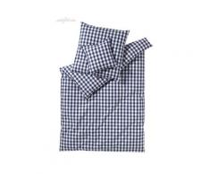Elegante Perkal Bettwäsche »Quadro« Marine 7021-02 Bettwäsche 155x220 cm / 80x80 cm