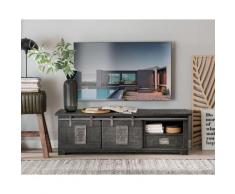 3S Frankenmöbel »Cosma« Massivholz TV Board IV grau WZ-0480 / 160x45x50 cm