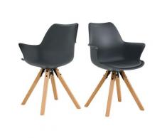 SalesFever »Paris« Armlehnstuhl 2er-Set dunkelgrau