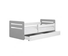 KocotKids »Tomi« Kinderbett in weiß/grau 80x180 cm / mit Bettschublade